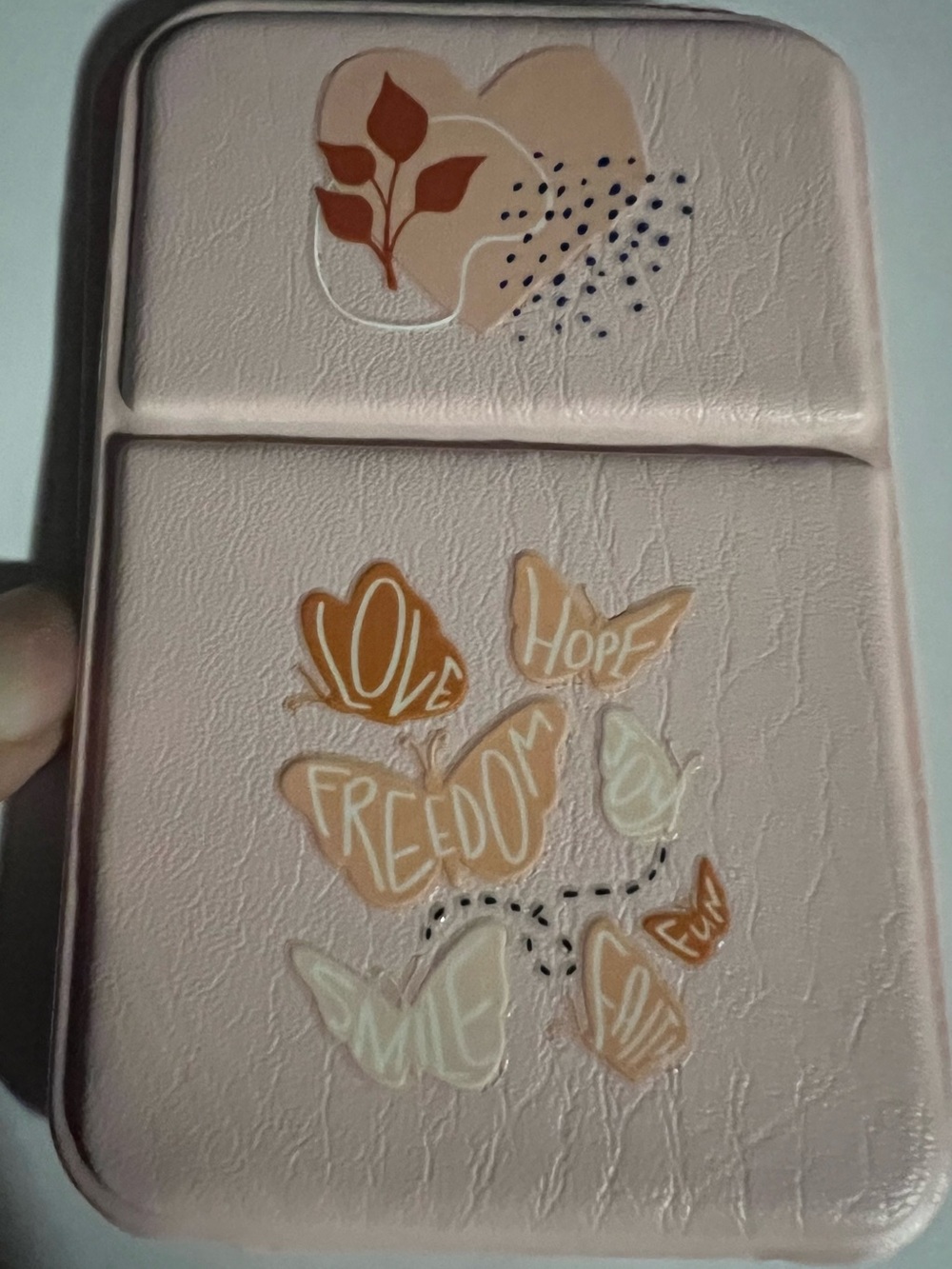 Customized "Love, Hope, Freedom, Smile, Faith, Fun." Compact Folderable Mirror